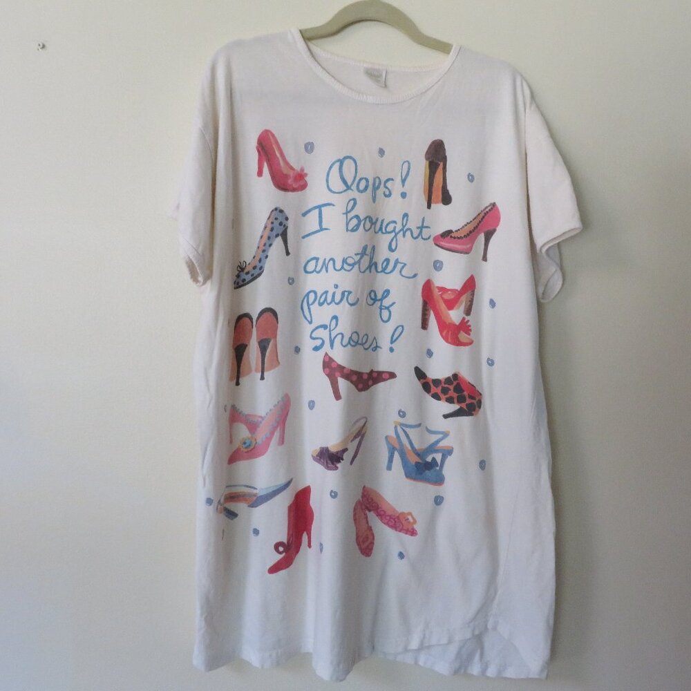 VINTAGE 'Oops I Bought Another Pair of Shoes' Oversized Tee